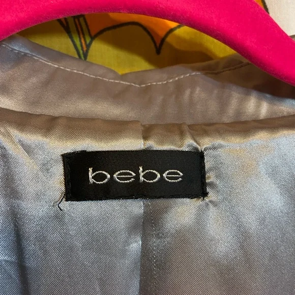 Bebe Metallic Silver Dressy Trench Coat - Picture 2 of 10